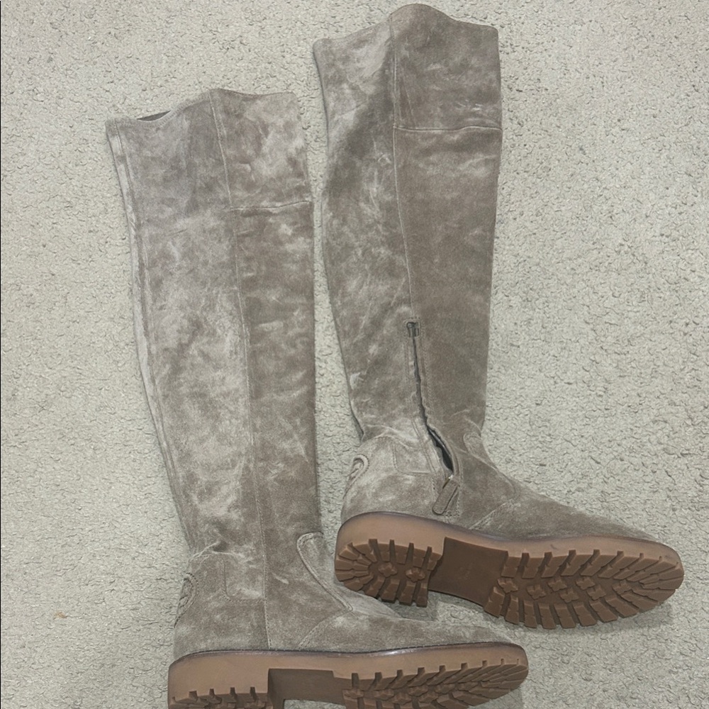 Tory Burch Over the Knee Gray Boots